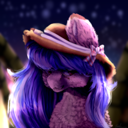 Size: 3000x3000 | Tagged: safe, artist:kittenthelonley, oc, oc only, pony, bust, female, fluffy, hat, high res, mare, portrait, solo