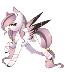 Size: 2300x2527 | Tagged: safe, artist:bambudess, oc, oc only, oc:sakura skies, pegasus, pony, colored wings, female, high res, mare, simple background, solo, transparent background
