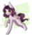 Size: 2300x2527 | Tagged: safe, artist:bambudess, oc, oc only, oc:whisper, earth pony, pony, art trade, green eyes, high res, purple mane, raised leg, solo