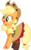 Size: 700x1140 | Tagged: safe, artist:meganlovesangrybirds, applejack, earth pony, pony, friendship through the ages, g4, '90s, alternate hairstyle, applejack's hat, clothes, country applejack, cowboy hat, dress, equestria girls outfit, female, hat, mare, music notes, pantyhose, solo