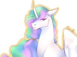 Size: 5400x4000 | Tagged: safe, artist:leech, princess celestia, pony, g4, absurd resolution, female, hair over one eye, mare, simple background, solo, transparent background