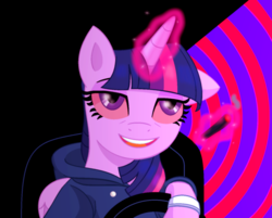 Size: 1360x1094 | Tagged: artist needed, safe, twilight sparkle, alicorn, pony, g4, 4chan, bloodshot eyes, bracelet, drawthread, drugs, jewelry, ponified, smiling, twilight sparkle (alicorn)