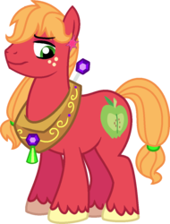 Size: 802x1056 | Tagged: safe, artist:starryoak, big macintosh, earth pony, pony, miracleverse, g4, alternate universe, horse collar, jewelry, male, simple background, solo, stallion, transparent background
