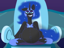 Size: 2000x1500 | Tagged: safe, artist:theimmortalwolf, nightmare moon, pony, g4, female, pregnant, solo