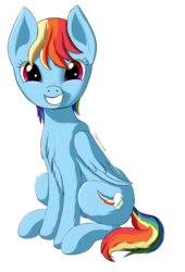 Size: 722x1063 | Tagged: safe, artist:shaliwolf, rainbow dash, pony, g4, backwards cutie mark, cute, dashabetes, female, simple background, solo, transparent background