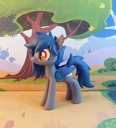 Size: 770x850 | Tagged: safe, artist:krowzivitch, oc, oc only, oc:speck, bat pony, pony, craft, female, figure, irl, mare, photo, sculpture, solo, tree