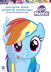 Size: 732x1036 | Tagged: safe, artist:dashiesparkle, editor:snakeythingy, rainbow dash, pony, g4, my little pony: the movie, official, my little pony logo, rainbow dash drawing challenge