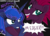 Size: 4823x3445 | Tagged: safe, artist:darkest-lunar-flower, princess luna, tempest shadow, alicorn, pony, unicorn, g4, my little pony: the movie, angry, black background, broken horn, dialogue, duo, edgy, female, horn, luna vs tempest, mare, simple background, squishy cheeks