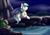 Size: 1280x899 | Tagged: safe, artist:melodis, oc, oc only, oc:icy breeze, bat pony, pony, night, solo, stars