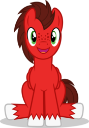 Size: 3508x5000 | Tagged: safe, artist:dashiesparkle, oc, oc only, oc:retrotech, pegasus, pony, .svg available, absurd resolution, freckles, looking at you, male, simple background, sitting, smiling, solo, stallion, transparent background, unshorn fetlocks, vector