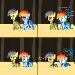 Size: 4096x4096 | Tagged: safe, artist:mr-degration, daring do, rainbow dash, pegasus, pony, comic:death by sanding, g4, absurd resolution, comic, female, mare, peril, quicksand, sinking