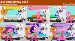 Size: 5346x2945 | Tagged: safe, artist:carloscreations, oc, oc only, oc:alphablue, oc:carlosbrony, oc:felicity, oc:pinkylee, oc:terra, oc:twizilla, pony, ask, askcarlosbrony&friends, tumblr, tumblr blog, vector