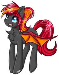 Size: 1093x1402 | Tagged: safe, artist:sketchyhowl, oc, oc only, unnamed oc, bat pony, pony, female, mare, simple background, solo, transparent background