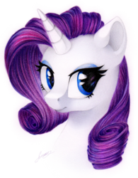 Size: 1115x1430 | Tagged: safe, artist:vird-gi, rarity, pony, g4, bust, colored pencil drawing, female, simple background, solo, traditional art, white background