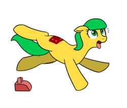 Size: 1006x859 | Tagged: safe, artist:neuro, oc, oc only, oc:blocky bits, earth pony, pony, falling, female, floppy ears, mare, simple background, solo, tongue out, transparent background, tripping
