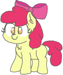 Size: 525x618 | Tagged: safe, artist:eleven, apple bloom, earth pony, pony, g4, apple bloom's bow, bow, female, filly, hair bow, simple background, solo, transparent background