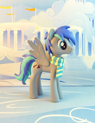 Size: 655x850 | Tagged: safe, artist:krowzivitch, oc, oc only, oc:storm feather, pegasus, pony, clothes, craft, figure, irl, male, photo, scarf, sculpture, solo, stallion