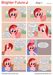 Size: 5656x8000 | Tagged: safe, artist:waveywaves, oc, oc only, oc:ruby rey, pony, comic:brighter future, absurd resolution, bed, comic