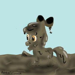 Size: 1000x1000 | Tagged: safe, artist:amateur-draw, apple bloom, earth pony, pony, g4, covered in mud, downvote bait, mud, muddy, wet and messy