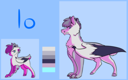 Size: 1900x1200 | Tagged: safe, artist:nightshadetheranger, oc, oc only, oc:io, hybrid, female, filly, interspecies offspring, offspring, parent:discord, parent:princess luna, parents:lunacord, reference sheet, solo