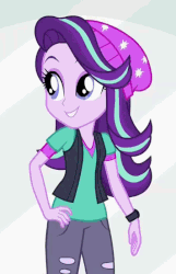 Size: 450x700 | Tagged: safe, screencap, starlight glimmer, equestria girls, equestria girls specials, g4, mirror magic, animated, clothes, cropped, cute, dancing, female, gif, glimmerbetes, hand, hypnotic, smiling, solo, swaying hips, vest