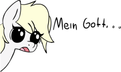 Size: 2057x1227 | Tagged: safe, artist:coinpo, oc, oc only, oc:aryanne, pony, big eyes, bust, chibi, german, god, open mouth, reaction image, religion, shocked, simple background, solo, transparent background