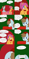 Size: 1600x3200 | Tagged: safe, artist:jake heritagu, chip mint, rain catcher, scootaloo, pony, comic:ask motherly scootaloo, g4, comic, couch, envelope, hairpin, motherly scootaloo