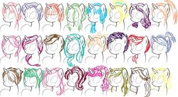 Size: 564x308 | Tagged: artist needed, safe, pony, manes, reference sheet