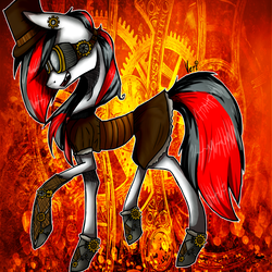 Size: 3000x3000 | Tagged: safe, artist:verimors, oc, oc only, pony, high res, solo, steampunk
