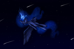 Size: 3000x2000 | Tagged: safe, artist:fellabyss, princess luna, alicorn, pony, g4, eyes closed, female, high res, mare, solo