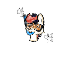 Size: 1600x1200 | Tagged: safe, artist:harcoal, oc, oc only, oc:zephyr leaf, pony, bubble, bust, eyes closed, goggles, happy, head, male, portrait, simple background, sketch, snorkel, snorkeling, solo, stallion, swim mask, traditional art, water
