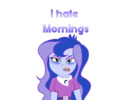 Size: 900x750 | Tagged: dead source, safe, artist:wubcakeva, princess luna, vice principal luna, equestria girls, g4, bags under eyes, clothes, female, grumpy, looking at you, simple background, smiling, solo, tired, transparent background