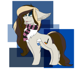 Size: 2560x2560 | Tagged: safe, artist:brokensilence, oc, oc only, oc:misty serenity, pony, clothes, confident, high res, mlem, ponified, ponysona, scarf, solo, tongue out