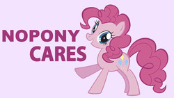 Size: 1280x720 | Tagged: safe, pinkie pie, pony, g4, looking at you, meme, nobody cares, raised hoof, reaction image, smiling, stock vector