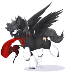 Size: 1600x1600 | Tagged: safe, artist:pvrii, oc, oc only, oc:bull bandit, pegasus, pony, clothes, male, scarf, simple background, solo, transparent background