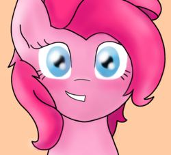 Size: 912x827 | Tagged: safe, artist:zephyr!, pinkie pie, earth pony, pony, g4, bust, cute, diapinkes, female, looking at you, portrait, simple background, solo, younger