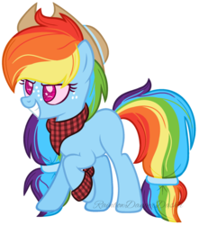 Size: 1024x1156 | Tagged: safe, artist:bezziie, rainbow dash, earth pony, pony, g4, alternate universe, base used, earth pony rainbow dash, female, hat, mare, race swap, simple background, solo, transparent background