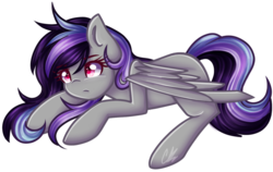 Size: 1024x649 | Tagged: safe, artist:sketchyhowl, oc, oc only, oc:sketchy howl, pegasus, pony, female, mare, prone, simple background, solo, transparent background