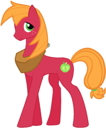 Size: 621x745 | Tagged: safe, artist:totallynotabronyfim, big macintosh, earth pony, pony, g4, female, horse collar, macareina, mare, rule 63, simple background, solo, transparent background