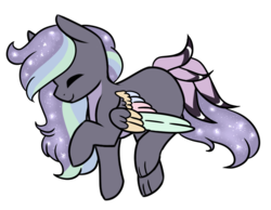 Size: 1024x796 | Tagged: safe, artist:wasatgemini, oc, oc only, hybrid, pony, eyes closed, simple background, solo, transparent background