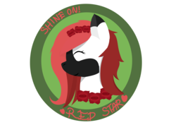 Size: 3508x2480 | Tagged: safe, artist:lordswinton, oc, oc only, oc:red star, pony, badge, bust, commission, flower, galleryofgoodwill, high res, lineless, portrait, rose, simple background, solo, transparent background, vector