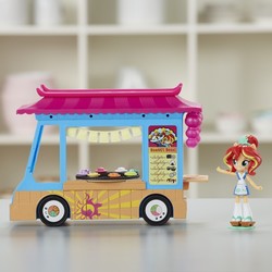 Size: 800x800 | Tagged: safe, sunset shimmer, equestria girls, g4, doll, equestria girls minis, female, food, food truck, irl, japanese, merchandise, photo, sunset sushi, toy, truck