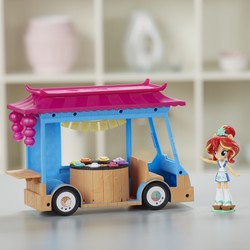 Size: 800x800 | Tagged: safe, sunset shimmer, equestria girls, g4, doll, equestria girls minis, female, food, food truck, irl, japanese, merchandise, photo, sunset sushi, toy, truck