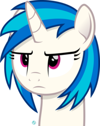 Size: 1800x2261 | Tagged: safe, artist:arifproject, dj pon-3, vinyl scratch, pony, unicorn, g4, bust, female, mare, simple background, solo, transparent background, unamused, vector