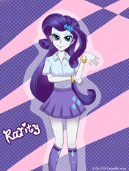 Size: 1100x1466 | Tagged: safe, artist:h2so366, rarity, equestria girls, g4, bedroom eyes, female, looking at you, solo