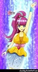 Size: 537x1000 | Tagged: safe, artist:clouddg, sour sweet, equestria girls, equestria girls specials, g4, my little pony equestria girls: dance magic, armpits, breasts, busty sour sweet, clothes, dancing, dress, female, looking at you, solo