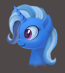 Size: 963x1088 | Tagged: safe, artist:sycreon, trixie, pony, unicorn, g4, bust, female, gray background, mare, portrait, simple background, sketch, smiling, solo