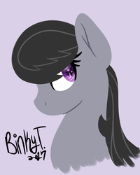 Size: 2000x2500 | Tagged: safe, artist:binkyt11, derpibooru exclusive, octavia melody, earth pony, pony, g4, bust, female, firealpaca, high res, lineless, mare, music notes, portrait, profile, simple background, solo, wingding eyes