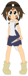 Size: 1600x4289 | Tagged: safe, artist:kingshisa08, human, wolf, equestria girls, g4, barely pony related, blue eyes, dagger, equestria girls-ified, facial markings, female, frown, glare, princess mononoke, san, simple background, solo, studio ghibli, transparent background, weapon