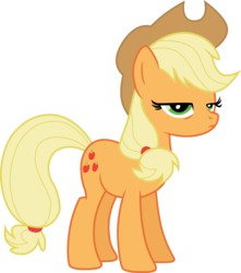 Size: 3609x4075 | Tagged: safe, artist:tomfraggle, applejack, earth pony, pony, boast busters, g4, female, mare, simple background, solo, transparent background, unamused, vector